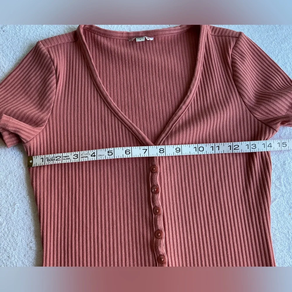 Guess Rust Button-Front Mini Dress - Picture 11 of 16